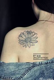 Linija ramena linija cvjetnih tetovaža sunca