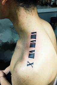 Simple Roman numeral tattoo on the shoulder