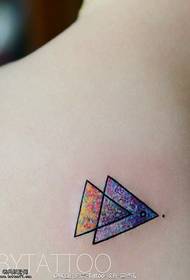 Shoulder watercolor triangle tattoo pattern
