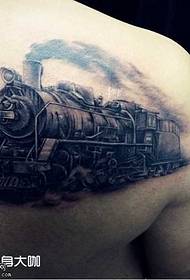 肩部小火车纹身图案