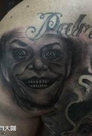 Shoulder clown tattoo pattern