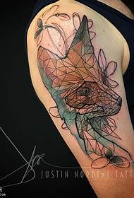Rameno geometrické linie pes tetování vzor