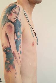 Shoulder ink woman tattoo pattern