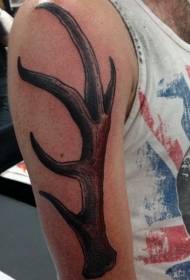Arm engraving style antler tattoo pattern
