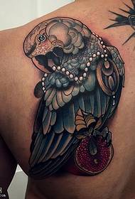 Shoulder classic realistic parrot tattoo pattern