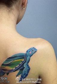 Turtle tattoo pattern on the shoulder