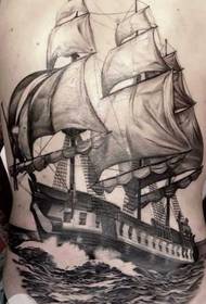 Sailing tattoo pattern