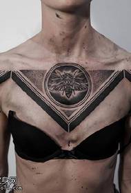 Half a moth totem tattoo pattern