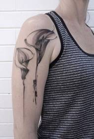 Arm mooi gekleurd bloem tattoo patroon