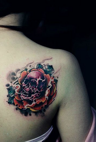 Beautiful shoulders and other popular skull rose tattoo designs