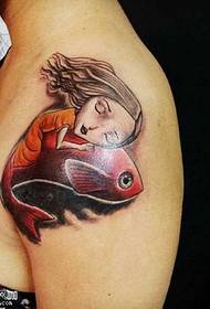 Ramena sirena tetovaža uzorak