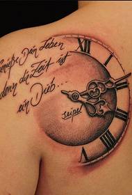 Shoulder clock tattoo pattern