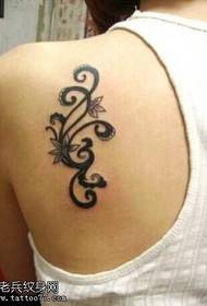 Shoulder flower vine tattoo pattern