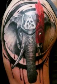 Aarm neie Schoul Teufel Elefant Tattoo Muster