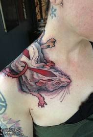 Shoulder white rat tattoo pattern