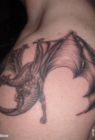 Rameno barevný drak tetování vzor