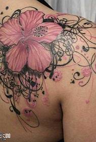 Shoulder flower tattoo pattern