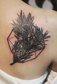 Sexy beauty fragrant shoulder pine cone personality tattoo