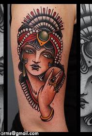 Модел на татуировка на индийска богиня