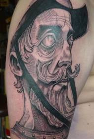 Людина портрет з борода обличчя татуювання візерунок