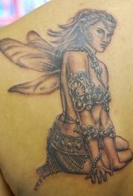 Beautiful elf tattoo pattern on the back shoulder