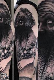 Shoulder forest monster tattoo pattern