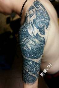 Shoulder mechanical tattoo pattern