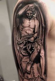 Shoulder realistic wind sin slave tattoo pattern