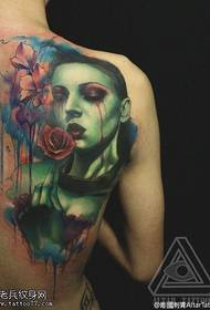 Spalle di tatuaggi di donna spalla tinta