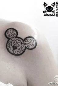 Mickey tattoo pattern on the shoulder