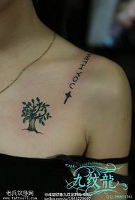 Plecu koka rakstura tetovējuma raksts