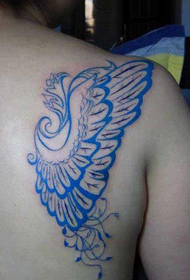 Beautiful totem wings tattoos on the shoulders