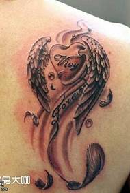 Shoulder love wings tattoo pattern