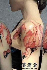 Váll tinta virág tetoválás minta