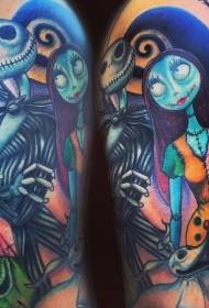 Outstanding color zombie bride tattoo pattern