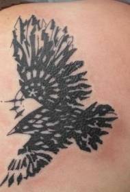 Patrón de tatuaxe minimalista da aguia voadora negra