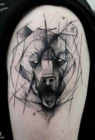 Shoulder line point thorn bear tattoo pattern