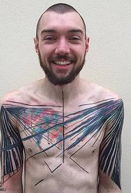 Shoulder ink line tattoo pattern
