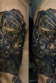 Robotic tattoo pattern on the shoulder