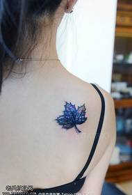 Shoulder starry maple leaf tattoo pattern
