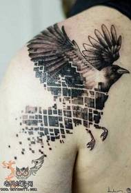 Shoulder raven tattoo pattern