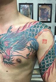 Handsome overbearing shoulder dragon tattoo picture