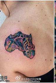 Shoulder painted horse head tattoo pattern