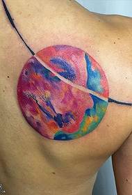 Исечена шарена шема на тетоважа на месечината