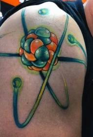 Rameno zbrusu nový žánr barva atom symbol tetování vzor