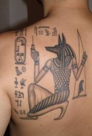 Axlar i egyptisk Anubis och tatueringsmönster från Totem