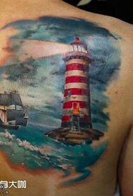 Back lighthouse tattoo pattern