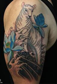 Shoulder lotus flower tattoo pattern