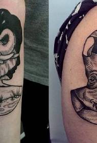 Lub xub pwg rhinoceros tattoo txawv