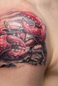 Big red crab tattoo pattern